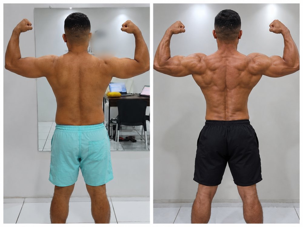 Comparativo de evolução física das costas